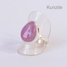 Load image into Gallery viewer, Kunzite Ring | Oval Cabochon | Good colour reasonable Translucency | 925 Sterling Silver | Bezel Set | US Size 7 | AUS Suze N1/2 | Wisdom of the Heart | Taurus Scorpio Leo | Genuine Gems from Crystal heart Melbourne Australia since 1986  