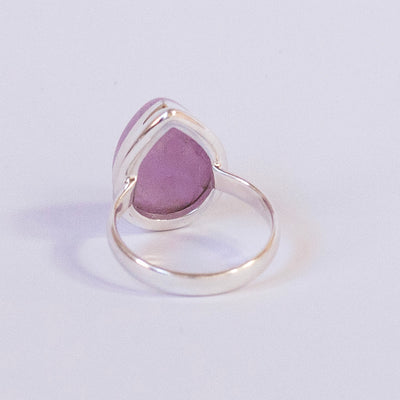 Kunzite Ring | Oval Cabochon | Good colour reasonable Translucency | 925 Sterling Silver | Bezel Set | US Size 6 | Wisdom of the Heart | Taurus Scorpio Leo | Genuine Gems from Crystal heart Melbourne Australia since 1986  