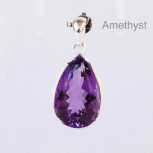 Load image into Gallery viewer, Amethyst Pendant |  Teardop  Cabochon with faceted reverse | Lovely Purple  | 925 Sterling Silver | Quality Silver Work | Genuine Gems from Crystal Heart Melbourne Australia since 1986