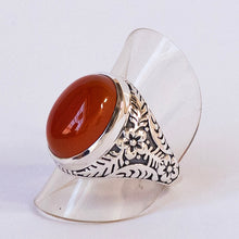 Load image into Gallery viewer, Carnelian Cabochon Ring | 925 Sterling Silver | US Size 8 | Simple Strong Setting | Consistent Color | Creativity Focus | Cancer Leo Taurus | Crystal Heart since 1986