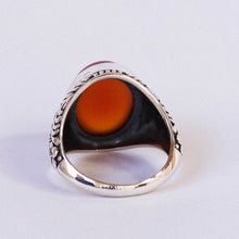 Load image into Gallery viewer, Carnelian Cabochon Ring | 925 Sterling Silver | US Size 8 | Simple Strong Setting | Consistent Color | Creativity Focus | Cancer Leo Taurus | Crystal Heart since 1986