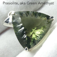 Load image into Gallery viewer, Large Flawless AAA Grade Prasiolite Pendant | 925 Sterling Silver | AKA Green Amethyst | Special Faceting | Simple quality setting that shows off the stone | Genuine Gems from Crystal Heart Melbourne Australia since 1986 