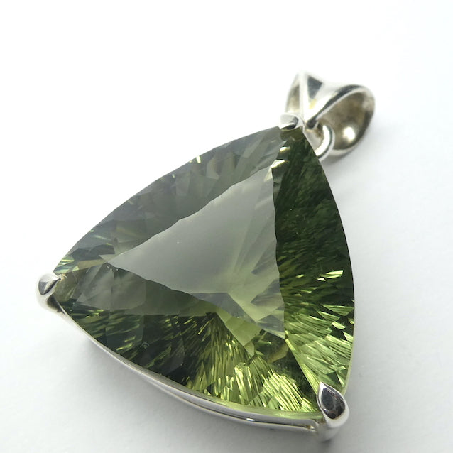 Large Flawless AAA Grade Prasiolite Pendant | 925 Sterling Silver | AKA Green Amethyst | Special Faceting | Simple quality setting that shows off the stone | Genuine Gems from Crystal Heart Melbourne Australia since 1986 