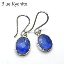 Load image into Gallery viewer, Blue Kyanite Earrings, Gemmy Faceted Ovals, 925 Silver g2