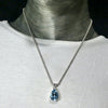 Blue Topaz Pendant, Faceted Teardrop, 925 Silver g4