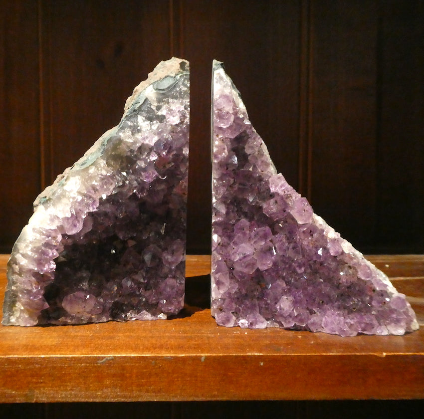 Natural Amethyst Crystal Cluster Bookends | Nice Purple |  The Spiritual Stone | Peace Harmony Meditation  | Purifying Energy | Genuine Gems from Crystal Heart Melbourne Australia since 1986