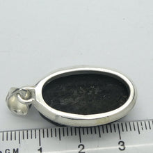 Load image into Gallery viewer, Black Tourmaline Pendant | Natural uncut raw crystal carved into an Oval | Bezel set | Open Back | 925 Sterling Silver | Star Stone for Virgo Gemini Libra Taurus | Genuine Gems from Crystal Heart Melbourne Australia since 1986