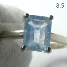 Load image into Gallery viewer, Aquamarine Ring, Faceted Oblong, 925 Sterling Silver