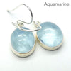 Aquamarine Earrings | Cabochon Ovals | Bright 925 Sterling Silver Bezel Setting | Emotional uplifts calm and strength | Genuine Gemstones from Crystal Heart Melbourne Australia since 1986