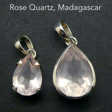 Load image into Gallery viewer, Rose Quartz Gemstone Pendant | Faceted Emerald Cut | Super Clear Madagascar Material | 925 Sterling Silver | Star Stone Taurus Libra  | Genuine Gemstones from Crystal Heart Melbourne since 1986 