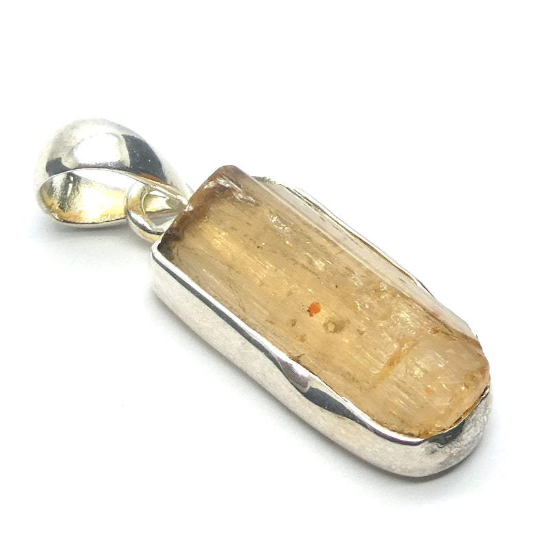 Golden Topaz Pendant | Raw Gem Quality Crystal | Simple Open Back Bezel Setting | 925 Sterling Silver | Scorpio Stone | Warm fulfilling healing energy | Emotional independence | Manifestation | Genuine Gems from Crystal Heart Melbourne since 1986