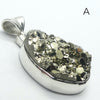 Peruvian Pyrites Cluster Pendant | AKA Fools Gold | 925 Silver | Well formed Golden Natural Crystals | Heart Shield Protection | Prosperity | Practical Intuition | Genuine Gemstones from Crystal Heart Melbourne since 1986