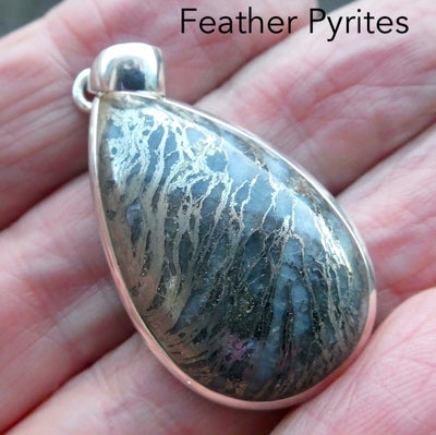 Feather Pyrites Pendant | Organic pseudomprphs | 925 Sterling Silver | Shamanic Journey | Protection | Relaxation | Inner Healing | Genuine Gemstones from Crystal Heart Melbourne since 1986