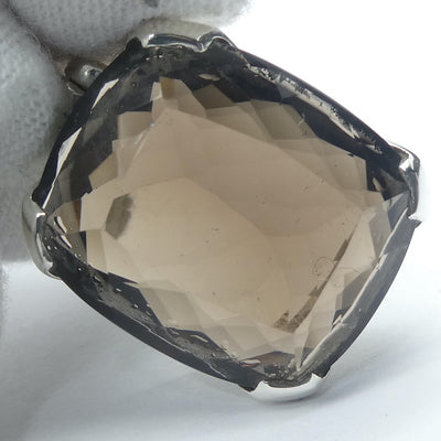 Pendant Smoky Quartz  | Mellow dark honey | Faceted Oblong | 925 Sterling Silver | Base Chakra | Physical and emotional harmony and balance | Sagittarius Capricorn stone | Genuine Gems from Crystal Heart Melbourne Australia since 1986