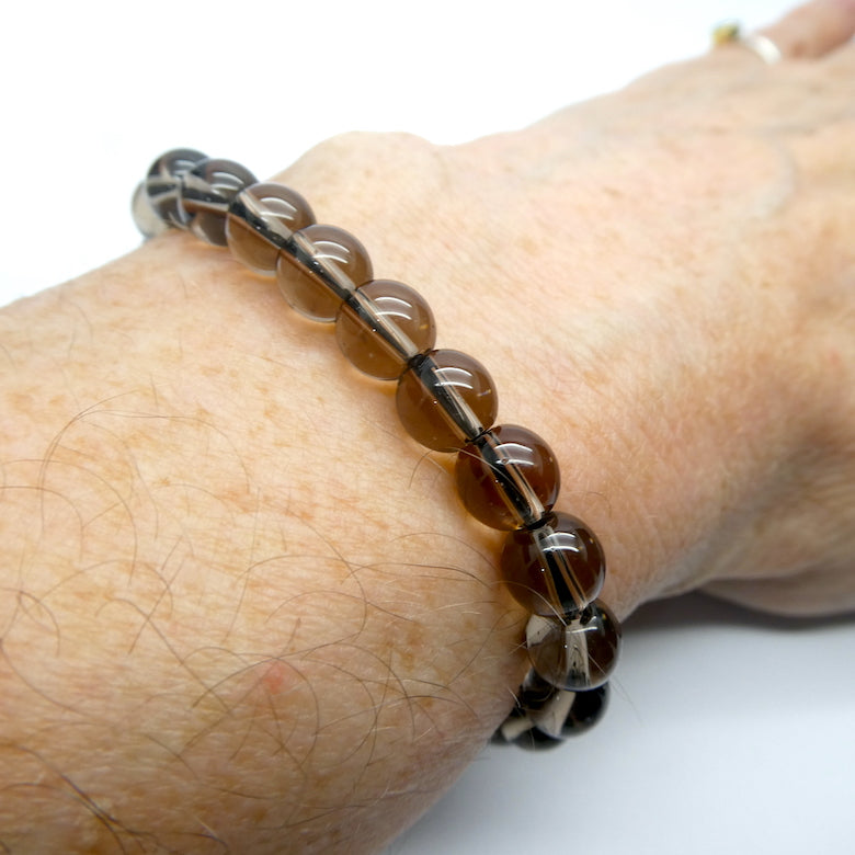 Smoky Quartz Stretch Bracelet with 8mm Beads
