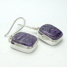 Load image into Gallery viewer, Charoite Earrings |  Oblong Cabochon | 925 Sterling silver | Awaken Spiritual Powers | Courage on the Path | Genuine Gemstones from Crystal Heart Melbourne Australia since 1986