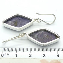 Load image into Gallery viewer, Charoite Earrings |  Diamond Cabochon | 925 Sterling silver | Awaken Spiritual Powers | Courage on the Path | Genuine Gemstones from Crystal Heart Melbourne Australia since 1986