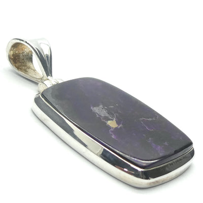 Sugilite Pendant | Rich Purple Oblong Cabochon | 925 Sterling Silver | Genuine S. African Natural Stone | Activate Spiritual Vision | Genuine Gems from Crystal Heart Melbourne Australia since 1986 | AKA Allura or Royal Azel