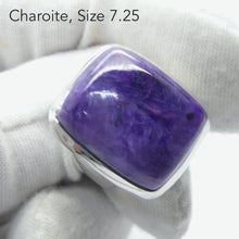 Load image into Gallery viewer, Charoite Ring Oval Cabochon | 925 Sterling silver | US Ring Size 7.25 | AU Size O | Awaken Spiritual Powers | Courage on the Path | Genuine Gemstones from Crystal Heart Melbourne Australia since 1986