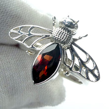 Load image into Gallery viewer, Bee Ring and Pendant with Faceted Garnet, 925 Sterling Silver