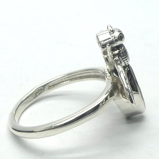 Bee Jewelry Ring | 925 Sterling silver | Faceted Garnet | Life Like | Wings in Flight | Creativity fertility Goddess wisdom power | Melissa | Merovingian | Genuine Gems from Crystal Heart Melbourne Australia since 1986