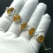 Load image into Gallery viewer, Stunning Citrine Bracelet | 925 Sterling Silver | 8 raw unpolished Citrine Nuggets | Energy of the Sun | Abuundant | Doesn&#39;t hold negativity | Genuine gems from Crystal Heart Carlton Australia since 1986