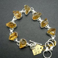 Load image into Gallery viewer, Stunning Citrine Bracelet | 925 Sterling Silver | 8 raw unpolished Citrine Nuggets | Energy of the Sun | Abuundant | Doesn&#39;t hold negativity | Genuine gems from Crystal Heart Carlton Australia since 1986