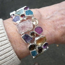 Load image into Gallery viewer, Gemstone Bracelet | Raw Nuggets | Amber |  Amethyst | Neon Blue Apatite | Aquamarine | Garnet | Iolite, Green Kyanite |  Morganite  Ruby | Smoky Quartz | Tanzanite | Vibrant Color | Excellent Quality | Adustable length | Genuine Gemstones from Crystal Heart Melbourne Australia since 1986