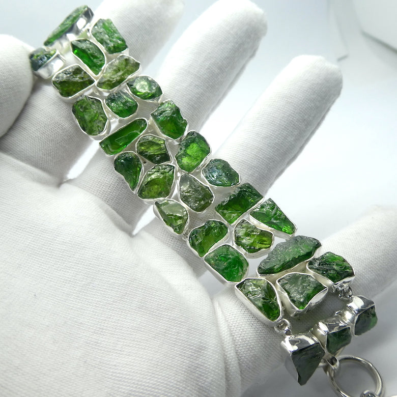 Chrome Diopside Gemstone Bracelet | Raw Nuggets | Vibrant Green | Adustable length | Genuine Gemstones from Crystal Heart Melbourne Australia since 1986