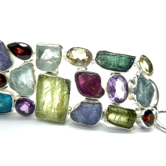 Gemstone Bracelet | Raw Nuggets | Amber |  Amethyst | Neon Blue Apatite | Aquamarine | Garnet | Iolite | Green Kyanite |  Morganite  Ruby | Smoky Quartz | Tanzanite | Vibrant Color | Excellent Quality | Adustable length | Genuine Gemstones from Crystal Heart Melbourne Australia since 1986