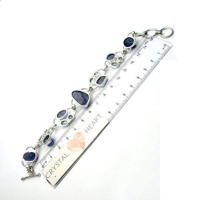 Tanzanite and Blue Topaz Bracelet | Raw gem quality nuggets | Adjustable length | Genuine Gemstones from Crystal Heart Melbourne Australia since 1986