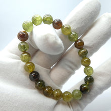 Load image into Gallery viewer, Green Garnet Bracelet | Grossular Gooseberry Green | Rare | Fair Trade Stretch Bracelet | Heart Stone | Energising | Creativity | Spiritual Empowerment | All is Well | Genuine Gems from Crystal Heart Melbourne Australia since 1986