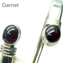Load image into Gallery viewer, Garnet Gemstone Bracelet | Open Adjustable Bracelet Cuff Bangle style | Two oval cabochons | Heart Centred Energy | Genuine Gemstones from Crystal Heart Melbourne Australia since 1986