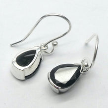 Load image into Gallery viewer, Black Tourmaline Earring | Faceted Teardrops | 925 Sterling Silver  | Empowers and unblocks the physical | protection from negative energies | Genuine Gems from Crystal Heart Melbourne Australia since 1986 