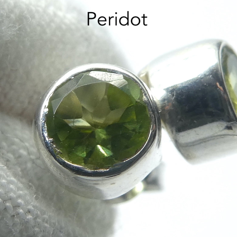 Stud Earring | Faceted 6 mm round | Citrine | Peridot | Bluie Topaz | 925 Sterling Silver | Genuine Gems from Crystal Heart Australia since 1986