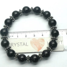 Load image into Gallery viewer, Black Tourmaline Stretch Bracelet | 10 mm beads | Highly Polished | Beautiful and powerful evolution | Protection | Genuine gems from Crystal Heart Melbourne Australia since 1986