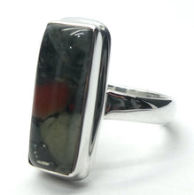 Load image into Gallery viewer, Bloodstone or Heliotrope Ring | Cabochon | Blood Red Spots in Green Jasper | Easter Stone | 925 Sterling Silver | Kundalini Healing and transformation | Genuine Gems from Crystal Heart Melbourne Australia since 1986