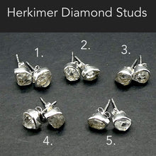 Load image into Gallery viewer, Herkimer Diamond Stud Earrings | 925 Sterling Silver | Herkimer County NY State | Genuine Gems from Crystal Heart Melbourne Australia since 1986