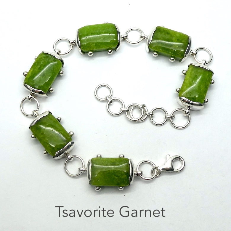 Tsavorite Green Garnet Bracelet | 925 Sterling Silver | Heart Healer | Genuine Gems from Crystal Heart Melbourne Australia since 1986