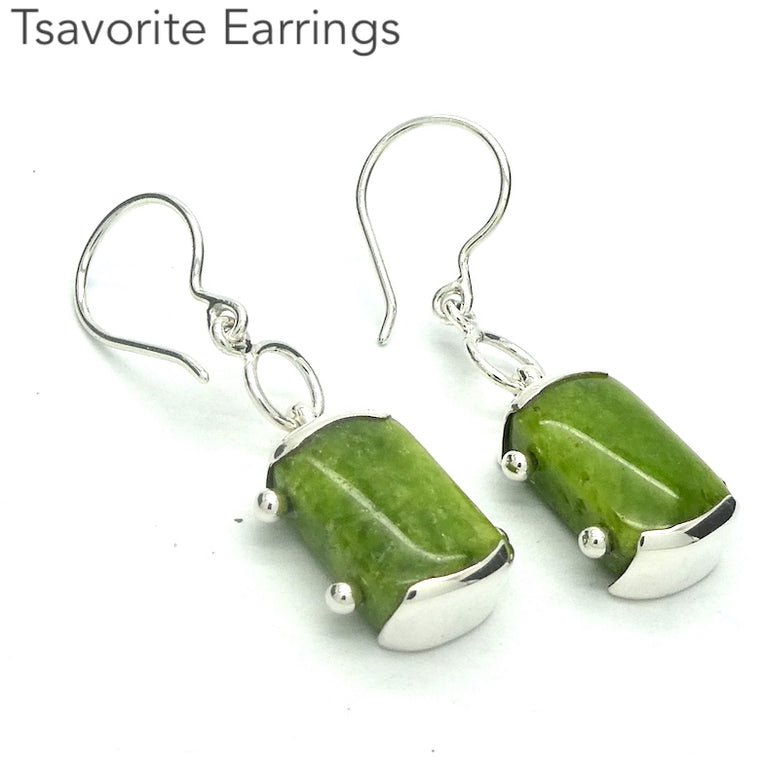 Tsavorite Garnet Earrings, 925 Sterling Silver