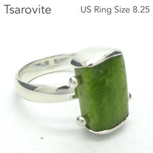 Load image into Gallery viewer, Tsavorite Green Garnet Ring| 925 Sterling Silver | Heart Healer | US Ring Size 8.25 | AUS Size Q | Genuine Gems from Crystal Heart Melbourne Australia since 1986