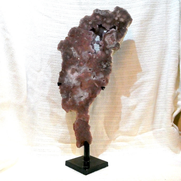 Pink Amethyst Slice, Large decorative specimen with stand