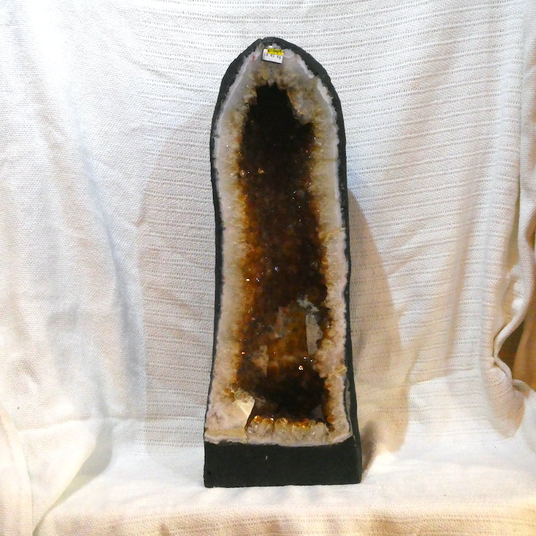 Citrine Cave | Tall Free Standing | 18 .5 Kgs | Abundance |  positivity  | Prosperity | Impervious to negative energy | Genuine Gems from Crystal Heart Melbourne Australia since 1986