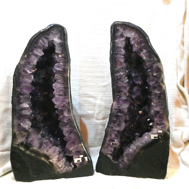 Amethyst  Cave | Matching Pair | Superb Purple | Large Crystals | Brazil |  Meditation & healing | Suit Therapy Room | Healing Centre | Genuine Gems from Crystal Heart Melbourne Australia since 1986