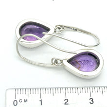 Load image into Gallery viewer, Amethyst Earrings | Large Faceted Teardrops | Perfect Purple | 925 Sterling Silver |  Solid bezel Set | Open Back | Secure Custom Hooks | Genuine Gems from Crystal Heart Australia since 1986