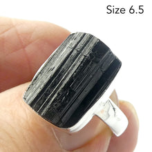 Load image into Gallery viewer, Black Tourmaline Ring | Clean natural unpolished Crystal | Empowerment | Energise | Direction | Protection | Genuine Gems from Crystal Heart Melbourne Australia since 1986