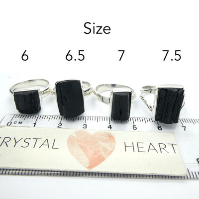 Black Tourmaline Ring | Clean natural unpolished Crystal | Empowerment | Energise | Direction | Protection | Genuine Gems from Crystal Heart Melbourne Australia since 1986