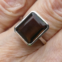 Load image into Gallery viewer, Smoky Quartz Ring | AAA Grade Faceted Oblong | 925 Sterling Silver | US Size 6, 6.75, 7.75 | Mindfulness in Body Consciousness | Grounding | Addictions | Sagittarius Capricorn stone | Genuine Gems from Crystal Heart Melbourne since 1986 | AKA ~ Smokey, Cairngorm, Morion, Indian Topaz Crystal