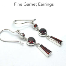 Load image into Gallery viewer, Garnet Gemstone Earrings | Fine Faceted Stones | AAA Grade | 925 Sterling Silver | Dainty but Eye Catching | Genuine Gems from Crystal Heart Melbourne Australia since 1986