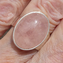 Load image into Gallery viewer, Morganite Ring, Oval Cabochon, 925 Sterling Silver